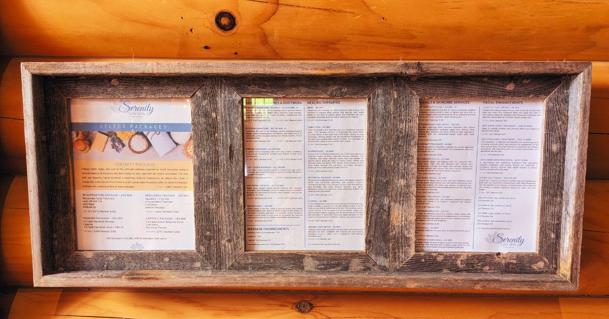 Spa Menu